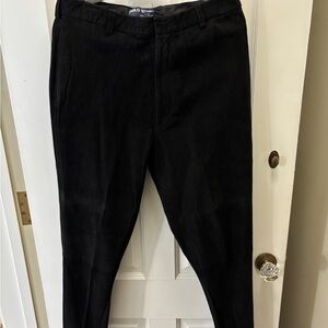 Polo by Ralph Lauren Men's Leather Black Dress Pants